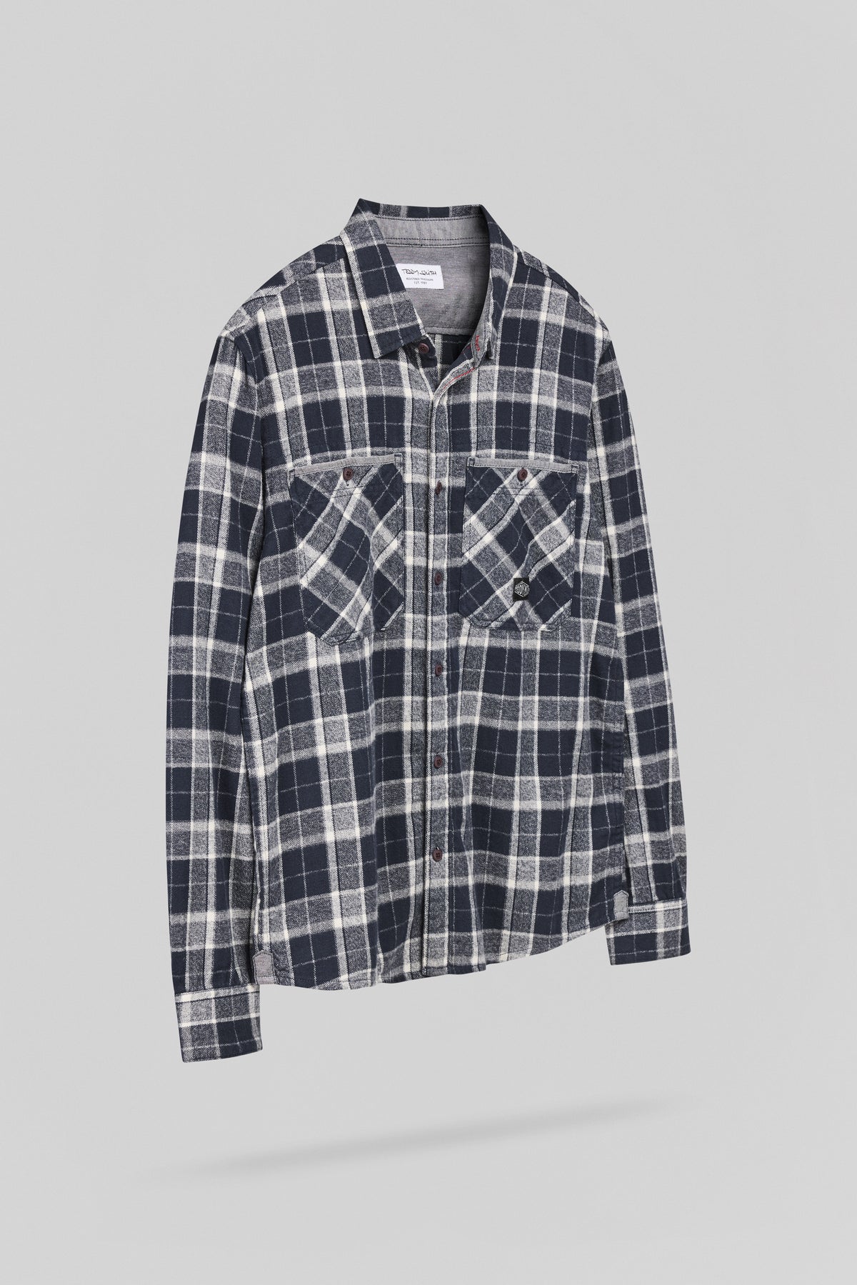 Chemise à carreaux en twill TRENT ML DARK NAVY