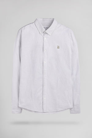 Chemise Oxford col français C-STANLEY ML OLIVE