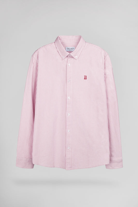 Achat Chemise droite à rayures C-STANLEY ML ROUGE COQUELICOT