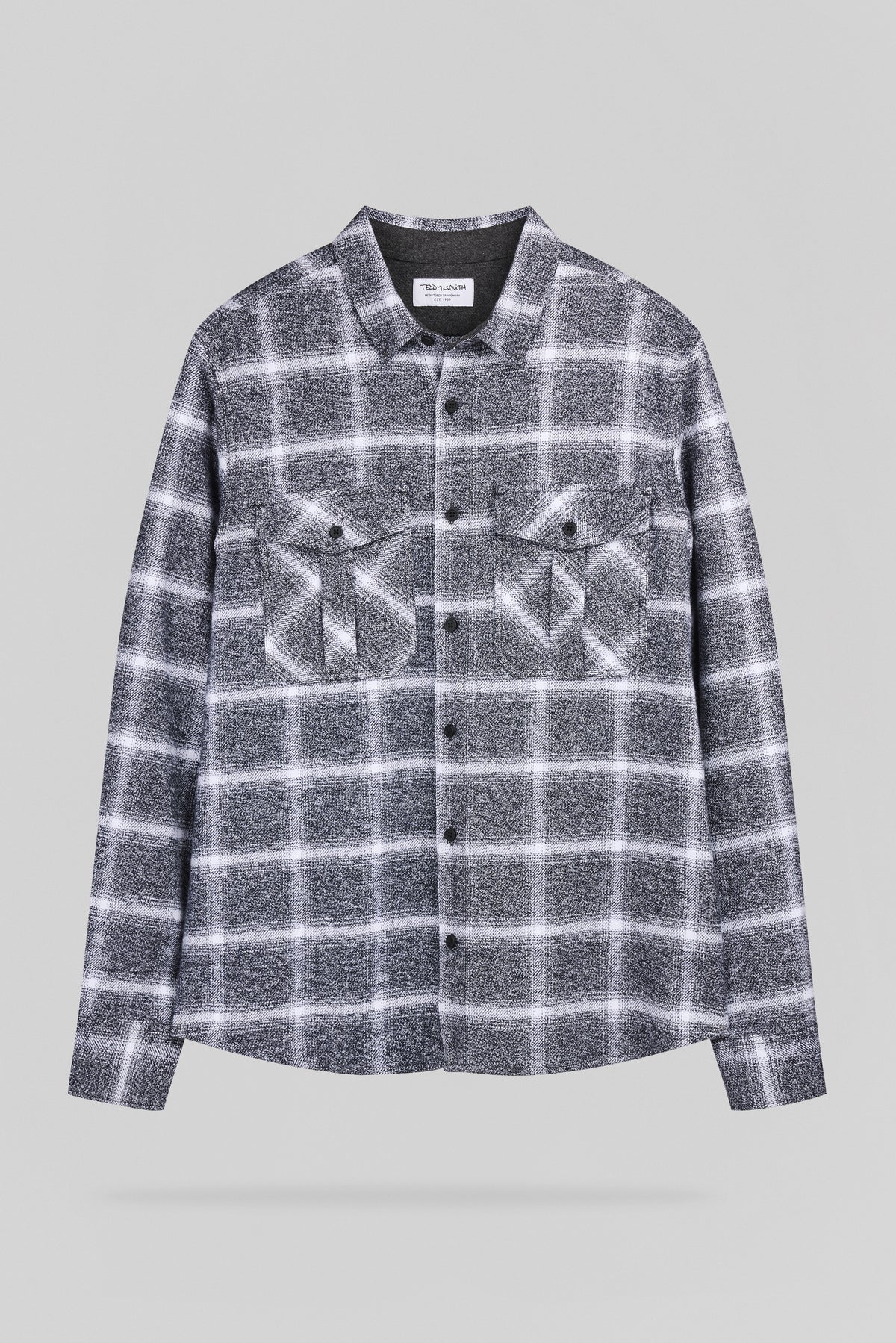 Chemise à carreaux C-PEAK ML MELANGE BLACK