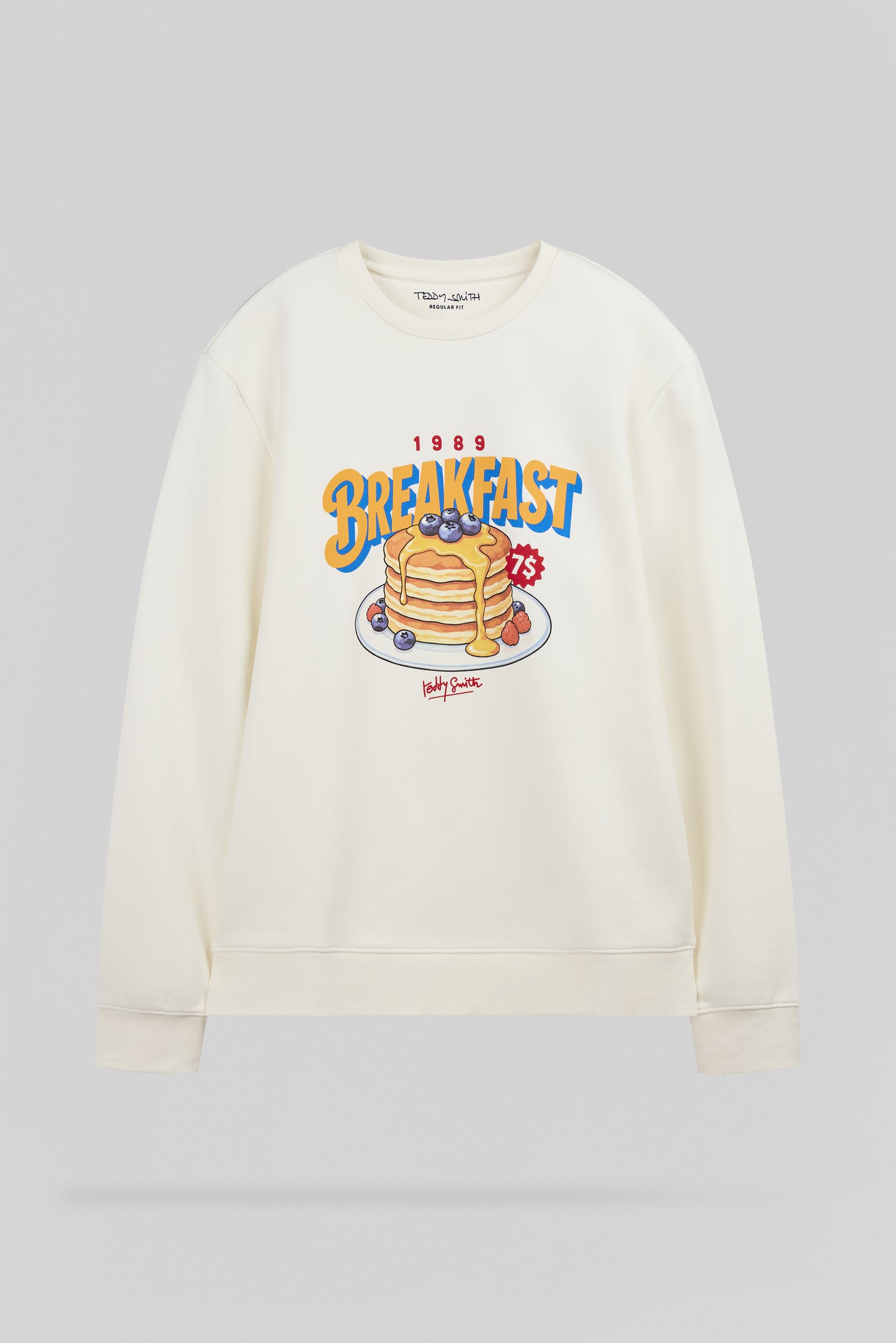 Sweat col rond S-BREAKFAST RC MIDDLE WHITE