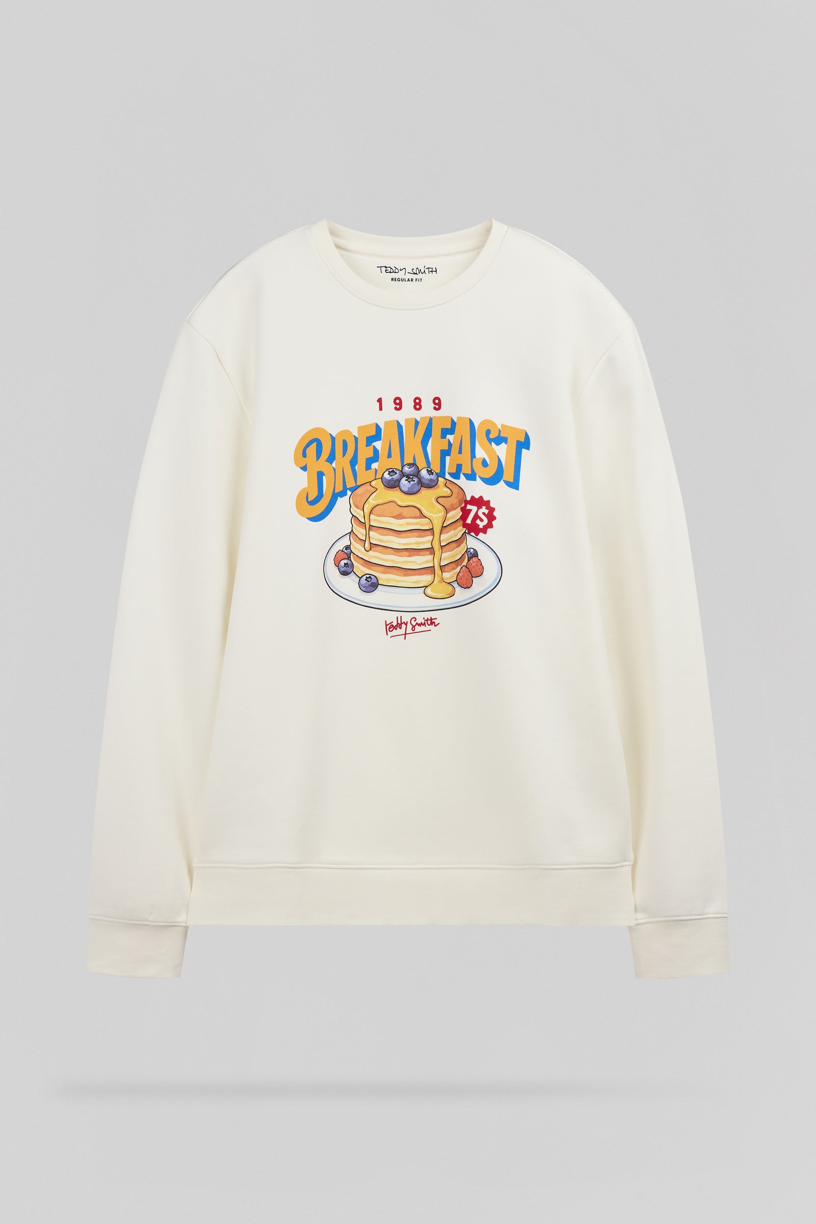 Sweat col rond S-BREAKFAST RC MIDDLE WHITE