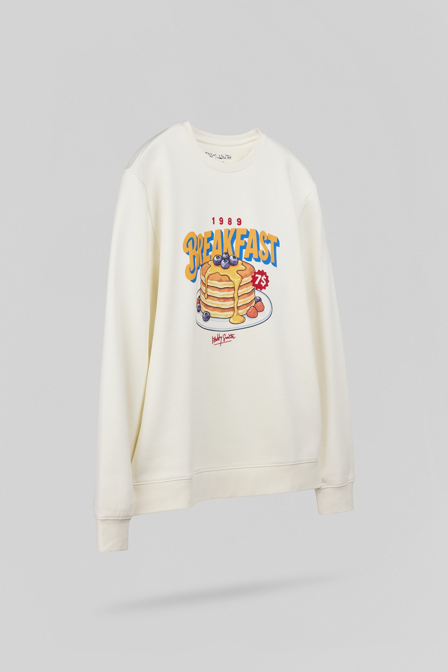 Sweat col rond S-BREAKFAST RC MIDDLE WHITE