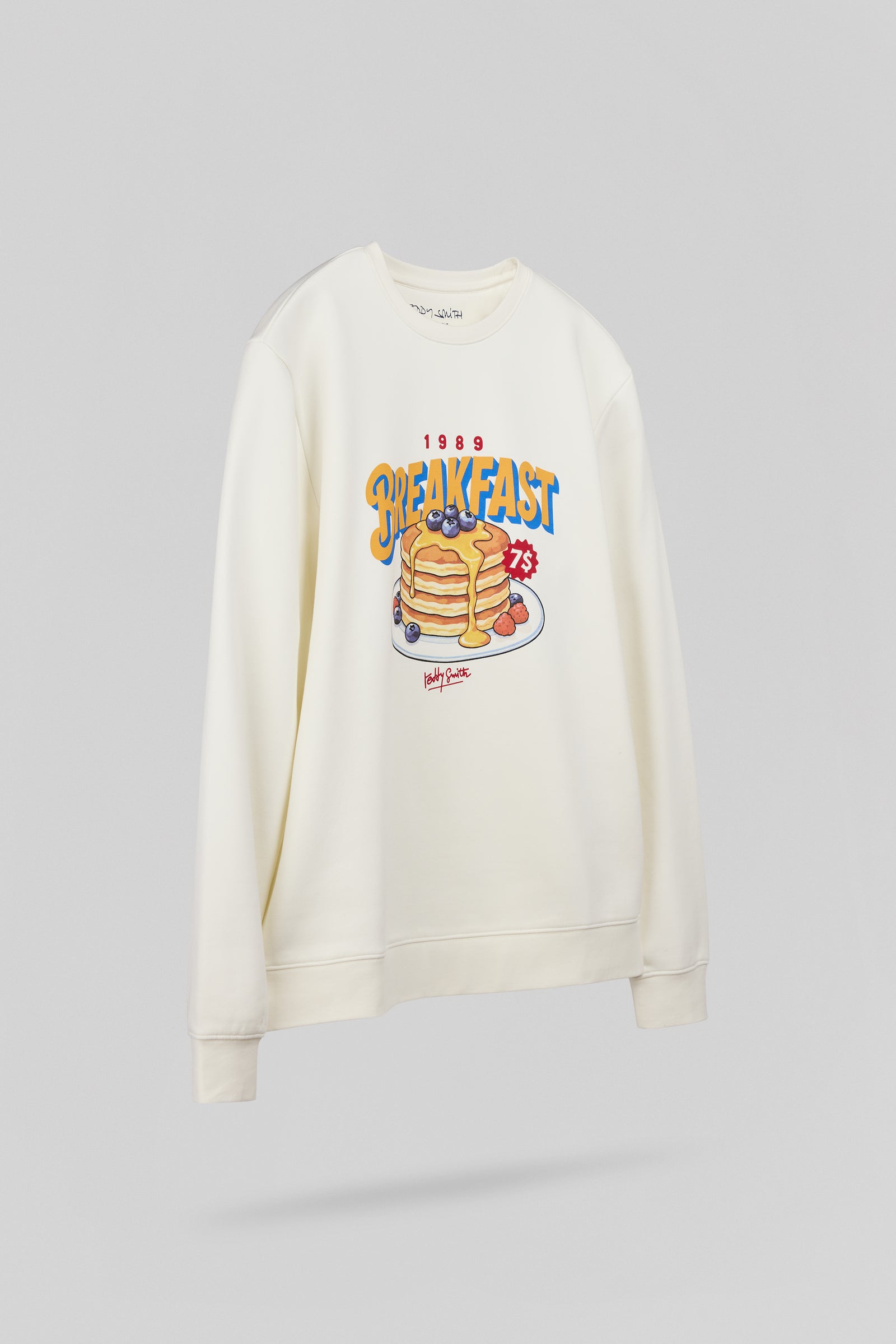 Sweat col rond S-BREAKFAST RC MIDDLE WHITE