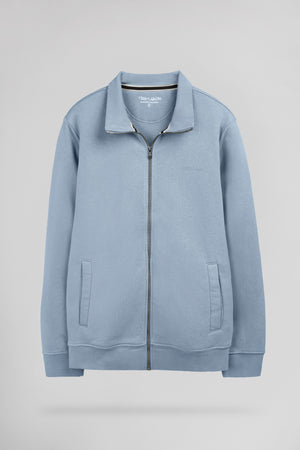 Gilet sweat zippé col montant G-NARKUS ZIP BLEU MINERAL