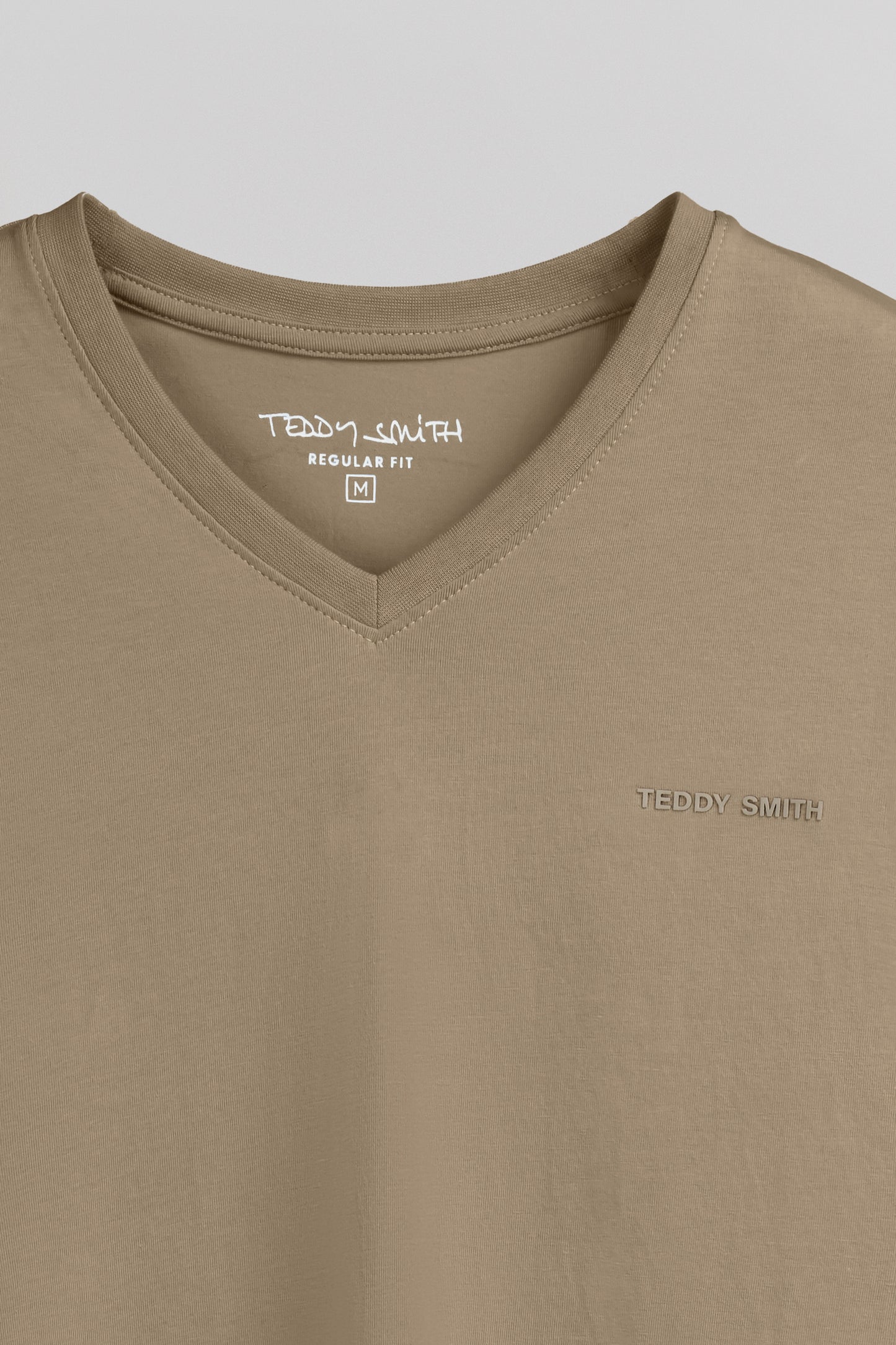T-shirt col V TAWAX 2 MC WOLF BEIGE