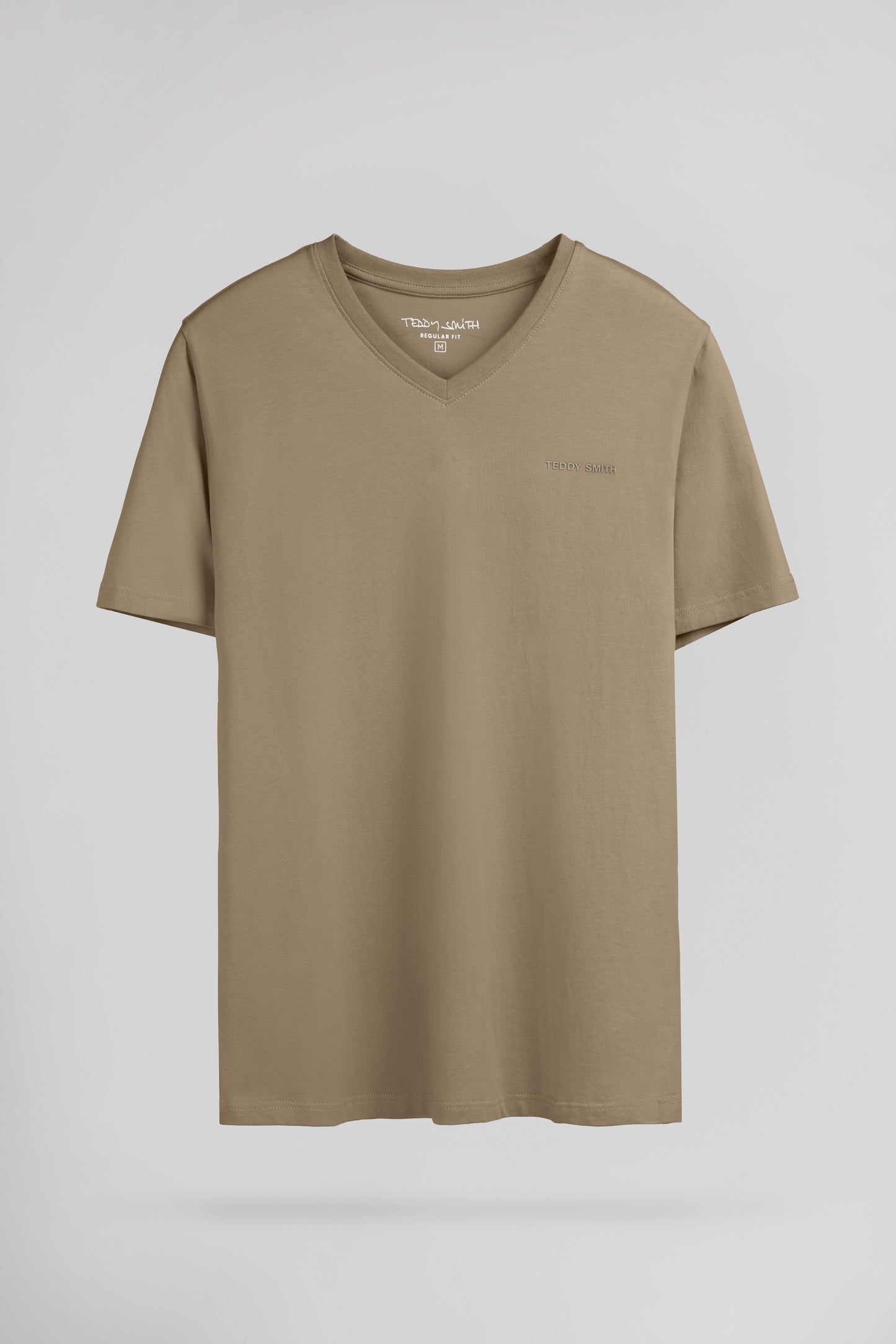 T-shirt col V TAWAX 2 MC WOLF BEIGE