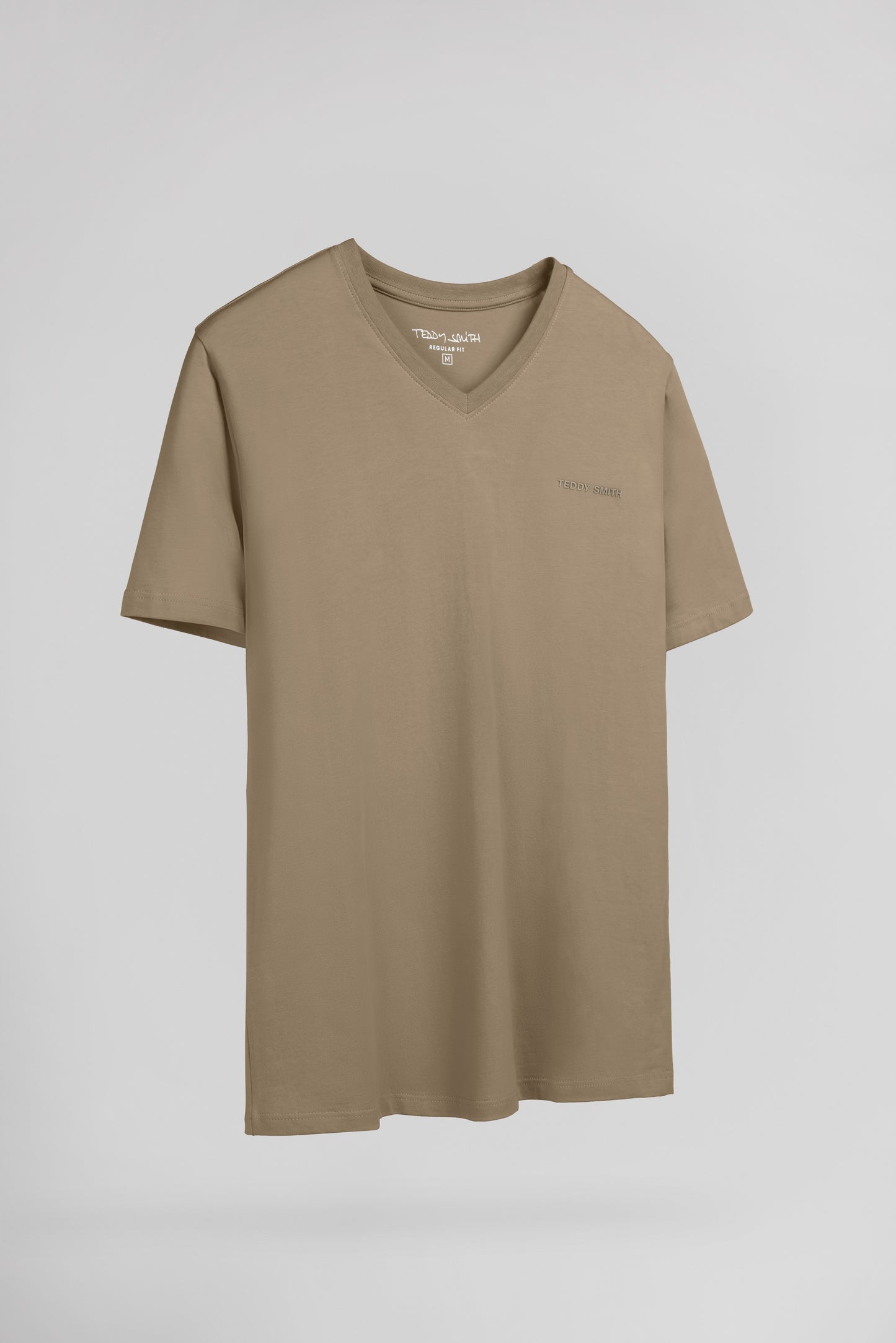 T-shirt col V TAWAX 2 MC WOLF BEIGE