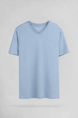 T-shirt col V TAWAX 2 MC BLEU GRIS