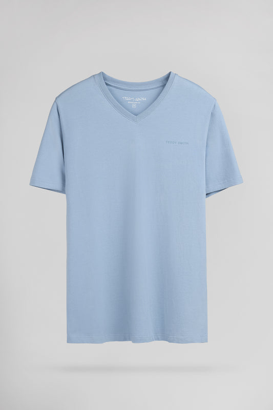 Achat T-shirt col V TAWAX 2 MC BLEU GRIS