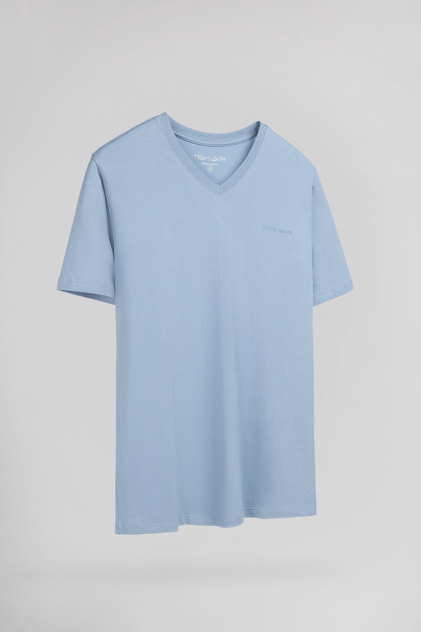 T-shirt col V TAWAX 2 MC BLEU GRIS