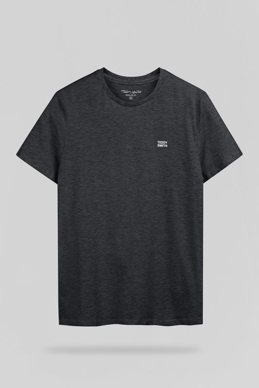 Achat T-shirt col rond THE TEE 1 MELANGE BLACK/BLANC