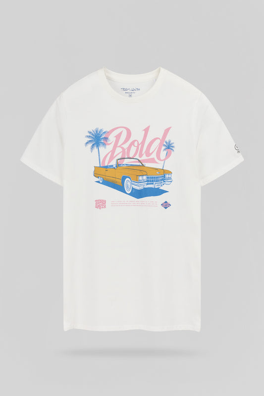 Achat T-shirt col rond T-CARSER MC MIDDLE WHITE