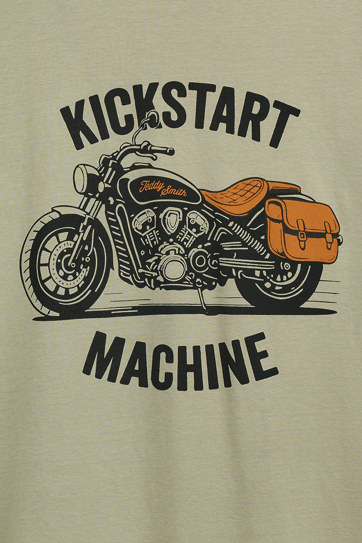 T-shirt col rond T-CARSO MC BLEACH KAKI