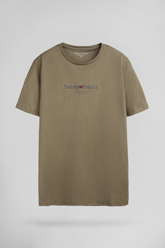 Achat T-shirt col rond T-JIM MC DUSTY KAKI