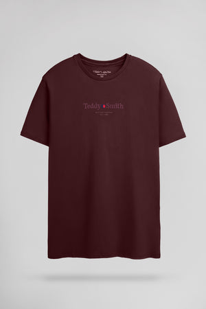 T-shirt col rond T-JIM MC BORDEAUX FONCE