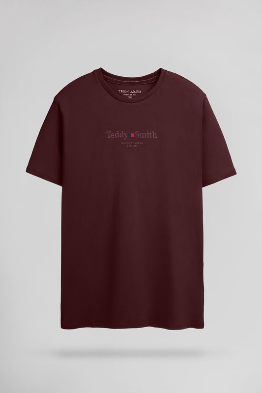 Achat T-shirt col rond T-JIM MC BORDEAUX FONCE