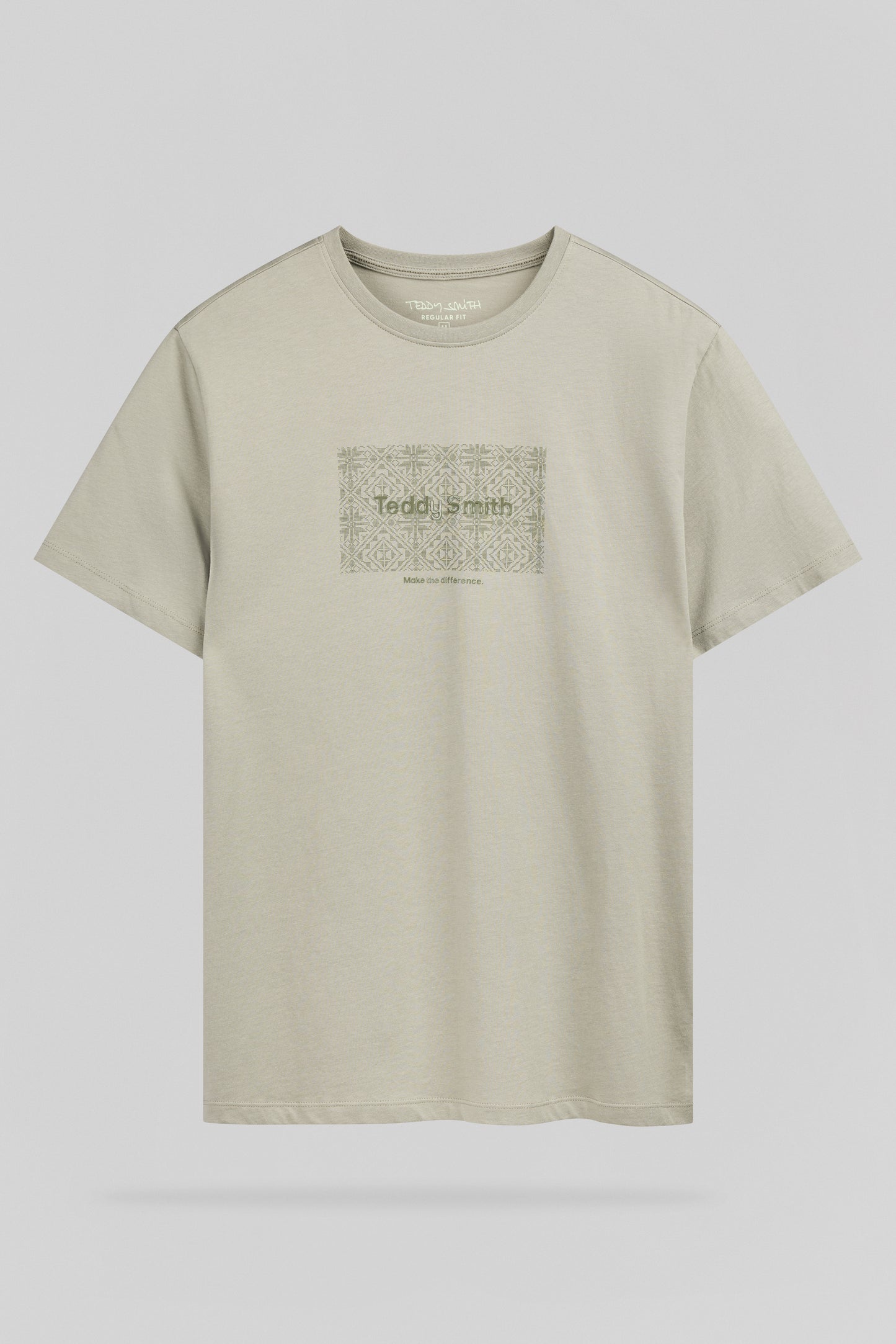 T-shirt col rond T-ARES MC BLEACH KAKI