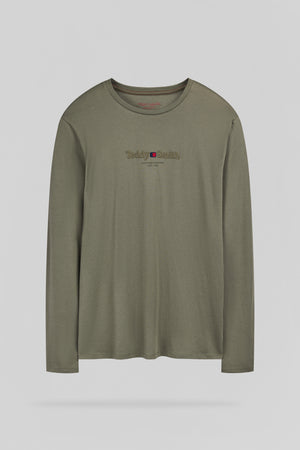 T-shirt col rond T-JIM ML DUSTY KAKI
