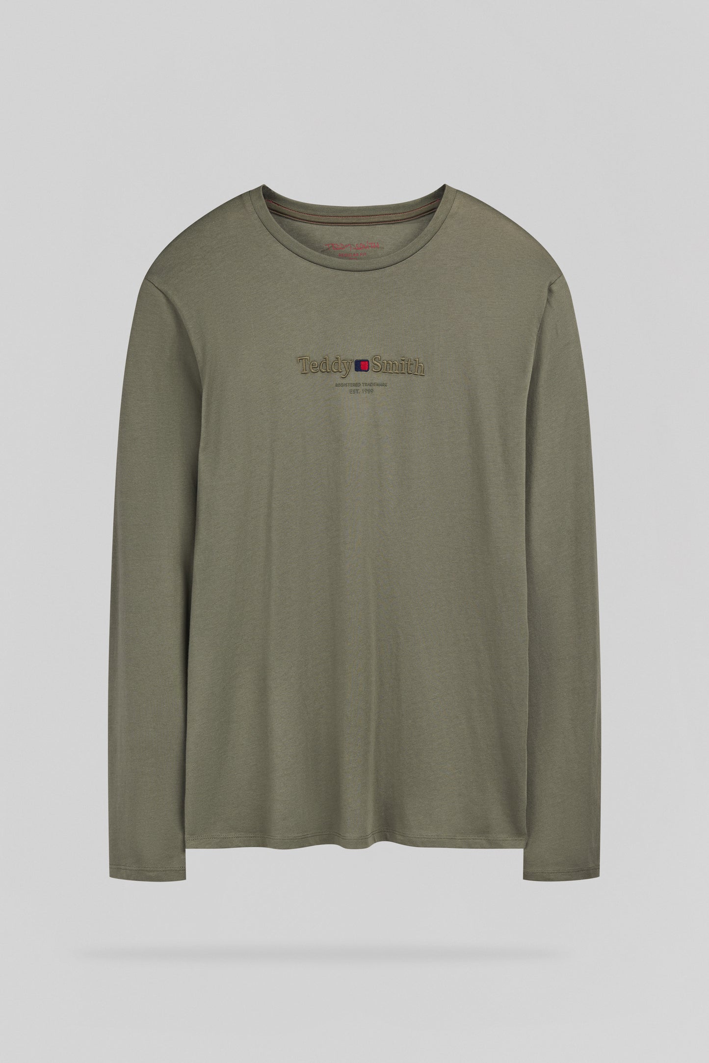 T-shirt col rond T-JIM ML DUSTY KAKI