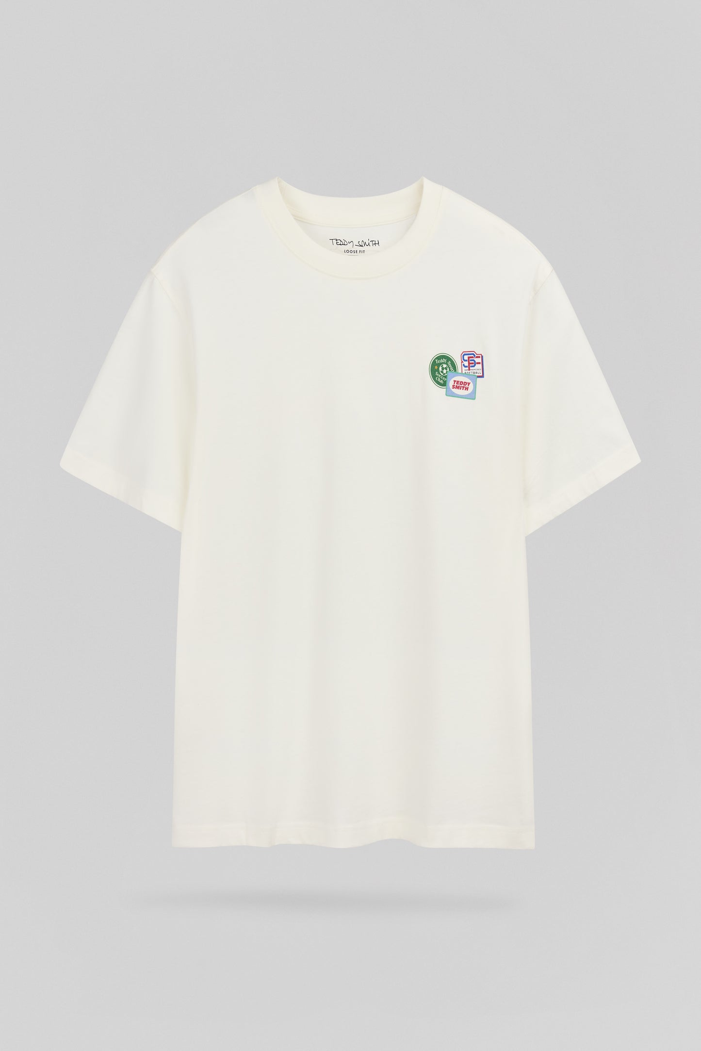 T-shirt ample T-BADGES MC MIDDLE WHITE