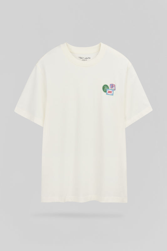 Achat T-shirt ample T-BADGES MC MIDDLE WHITE