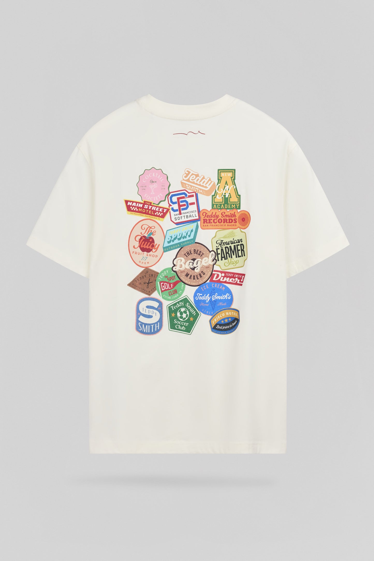T-shirt ample T-BADGES MC MIDDLE WHITE
