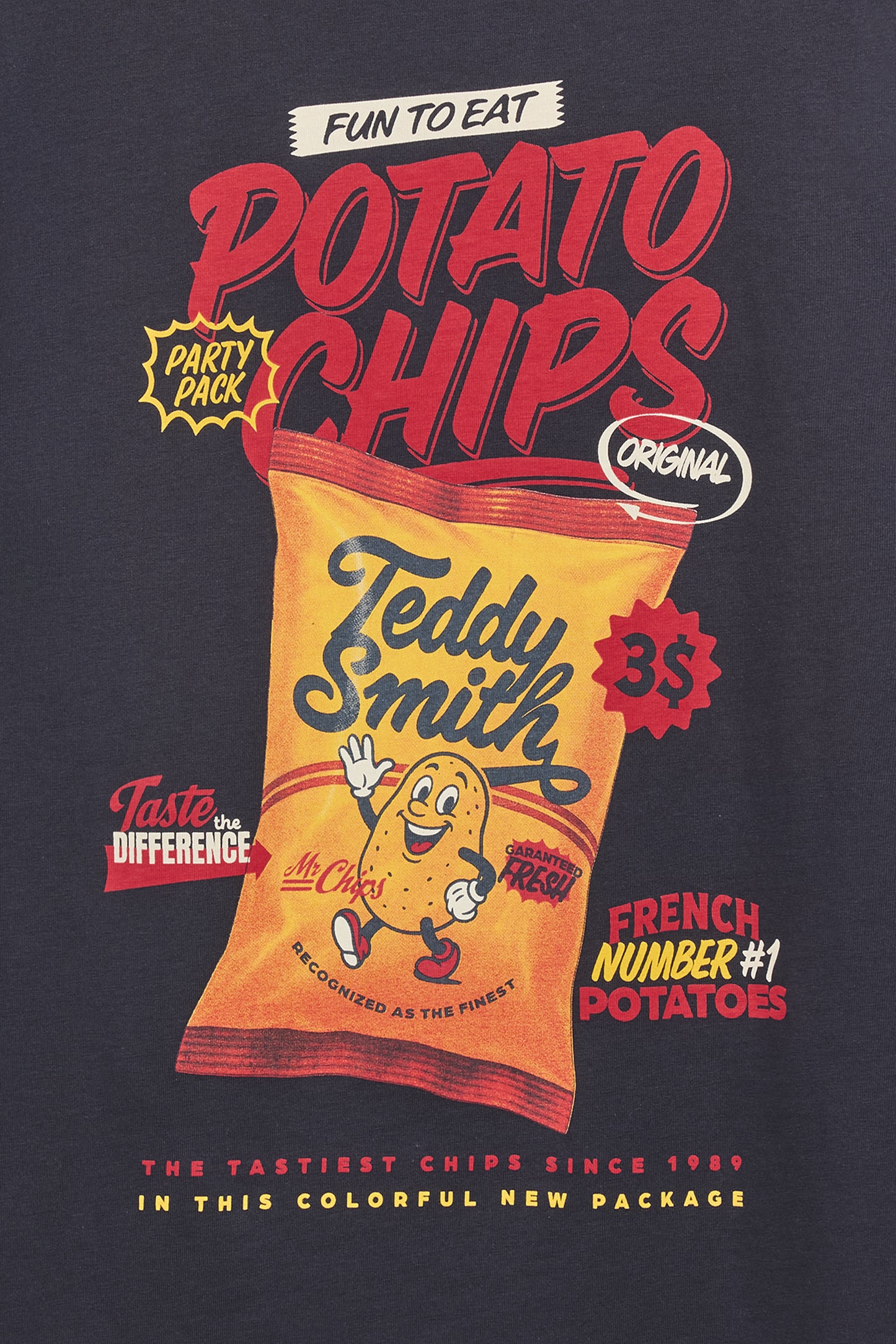 T-shirt col rond T-CHIPS MC DARK NAVY