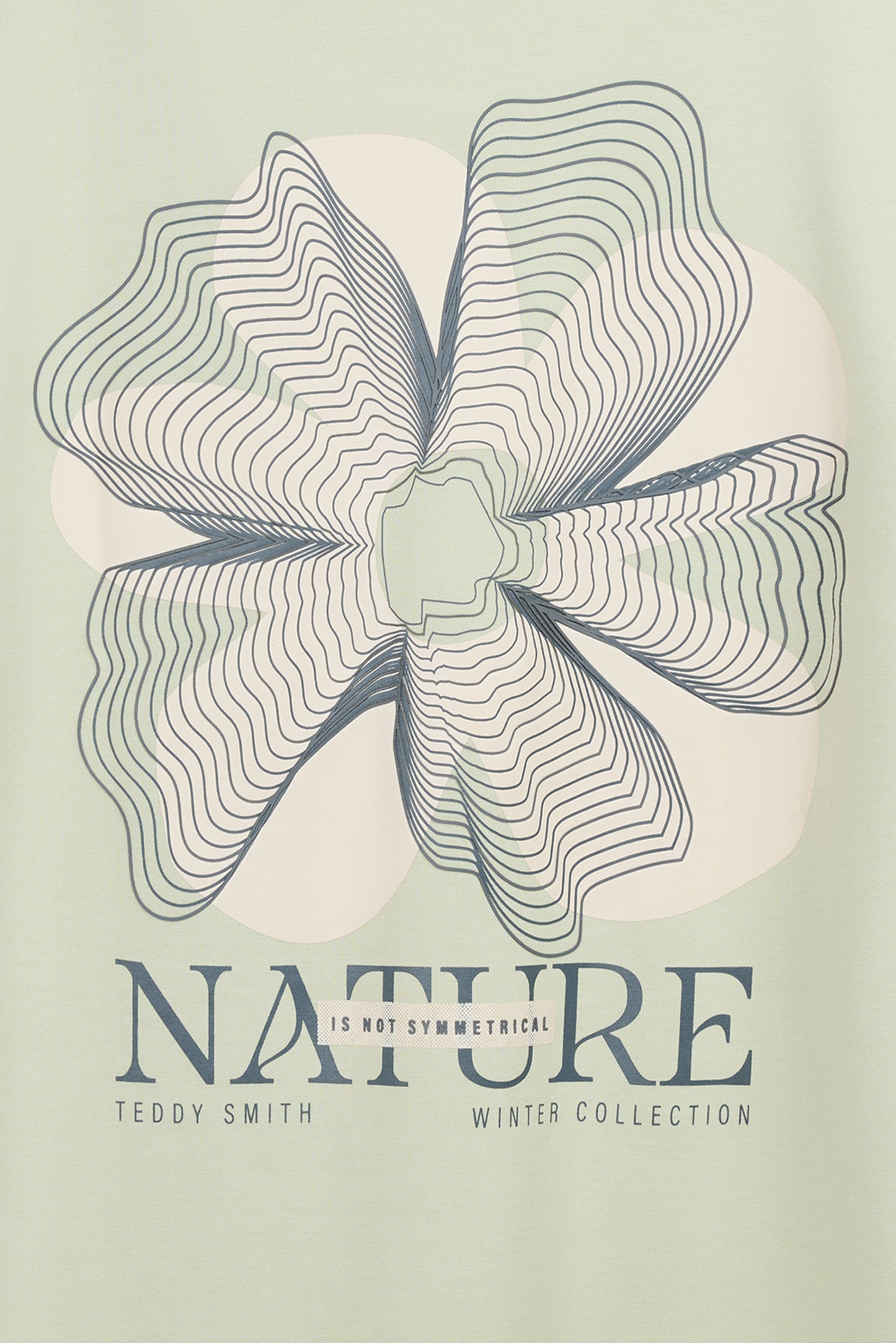 T-shirt ample T-NATURE MC VERT NACRE