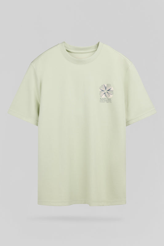 Achat T-shirt ample T-NATURE MC VERT NACRE