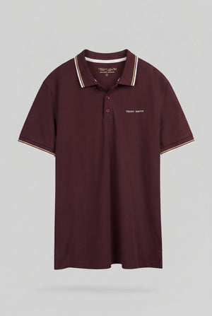 Polo PASIAN 2 MC BORDEAUX FONCE