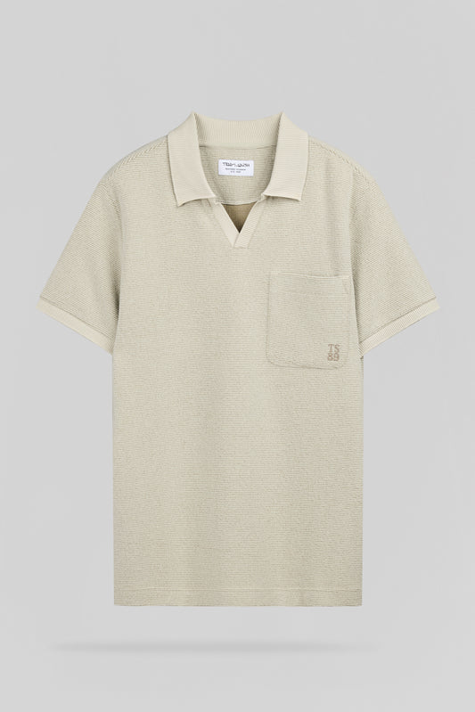 Achat Polo waffle P-SONRAD MC CREAM