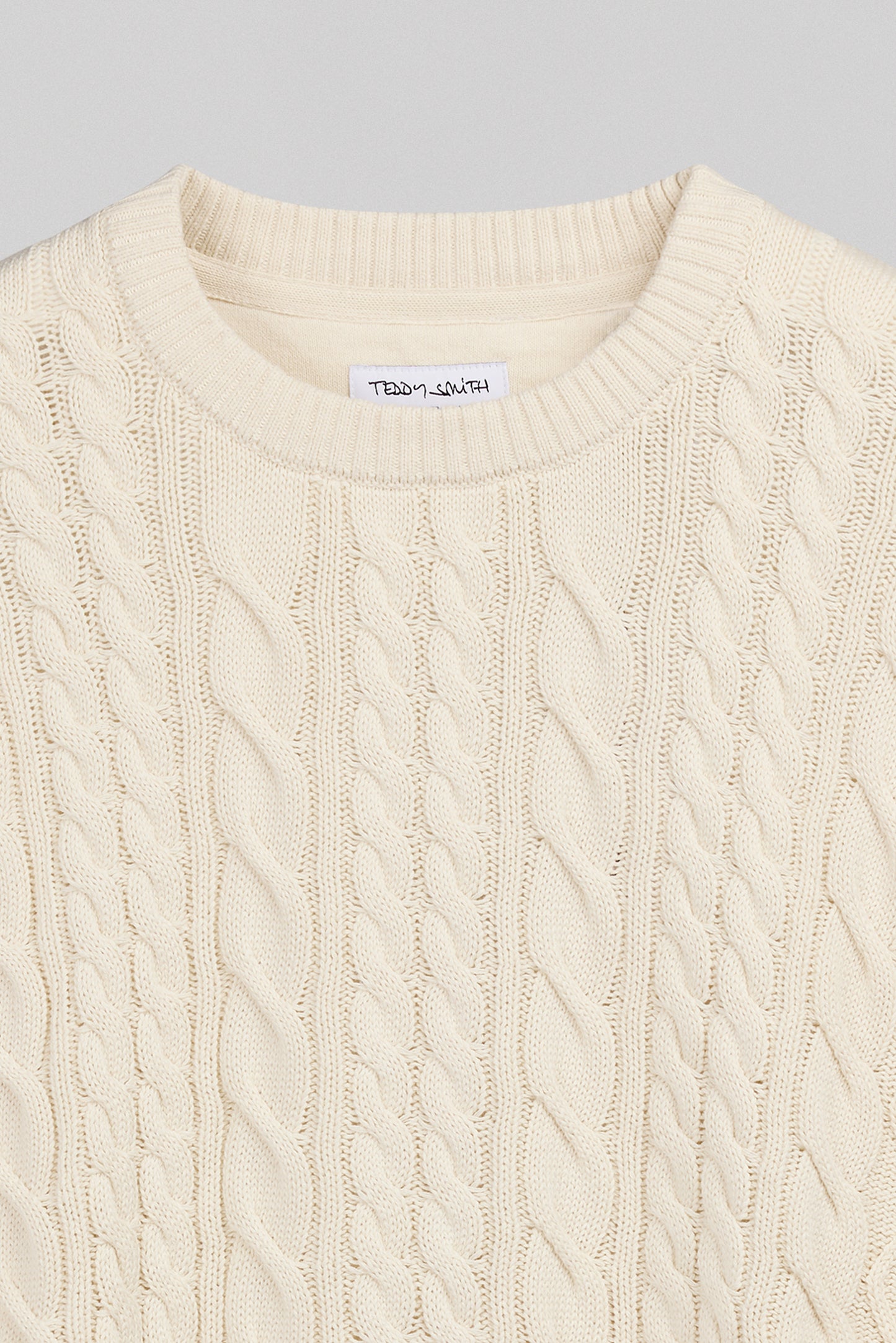 Pull col rond maille torsadée P-ARON CREAM