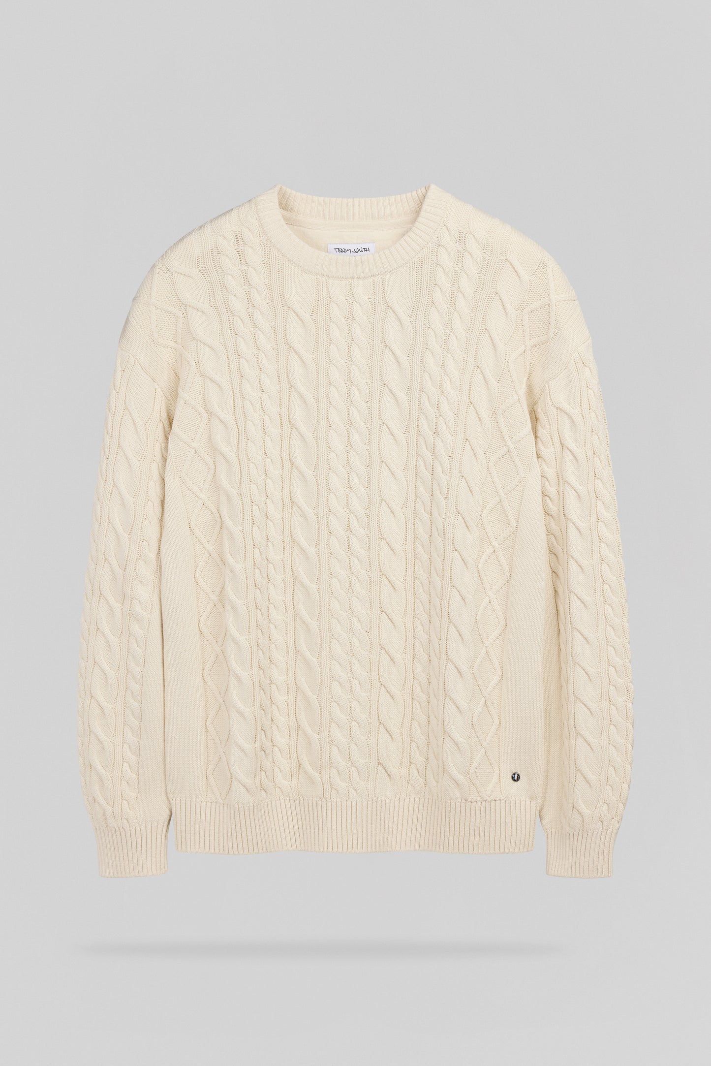 Pull col rond maille torsadée P-ARON CREAM