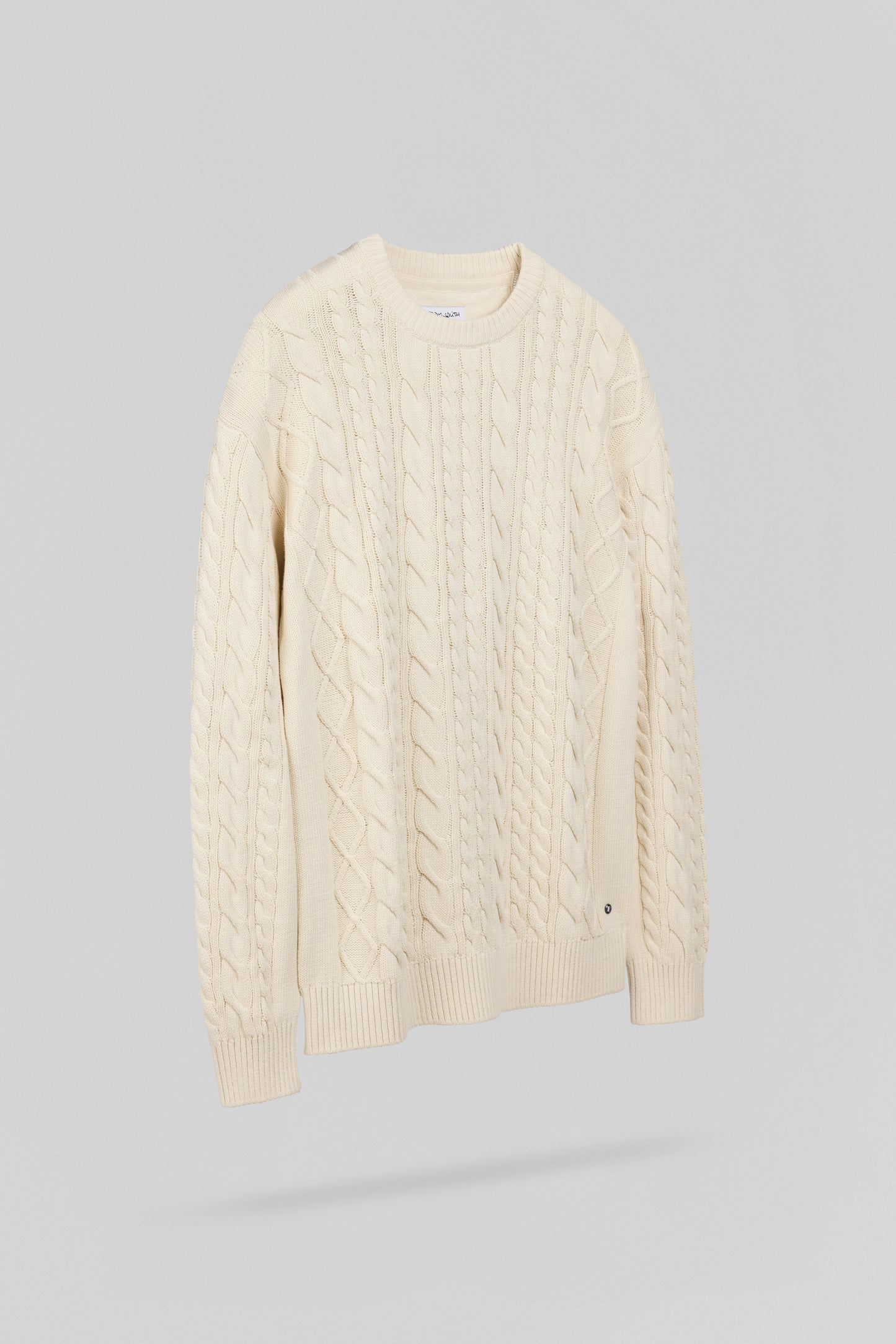 Pull col rond maille torsadée P-ARON CREAM