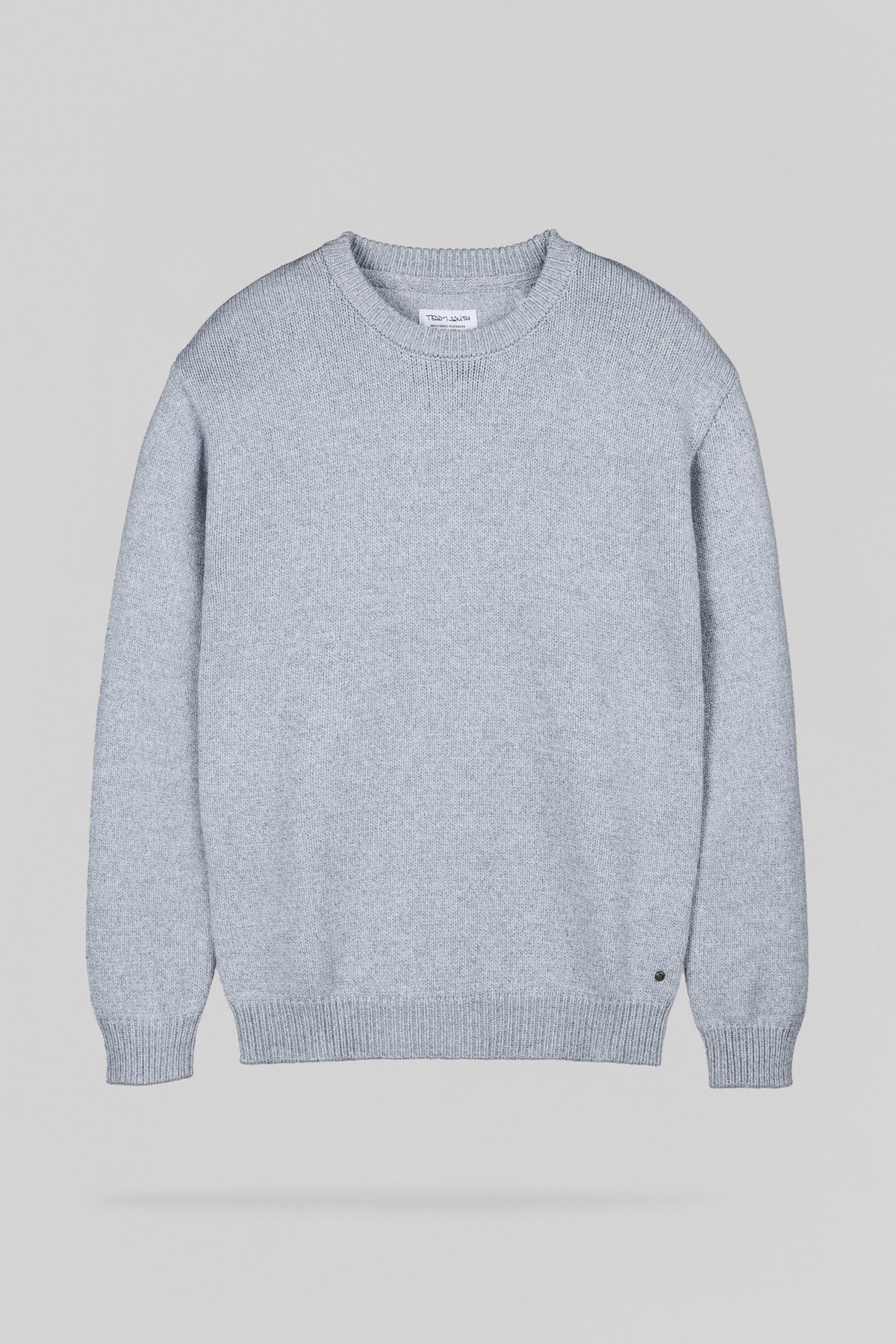 Pull en maille P-LOIC BLEU MINERAL