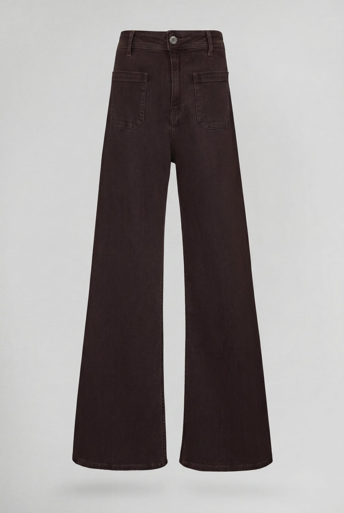 Jean flare taille haute P-JOSEFA 4PP DE MARRON FONCE