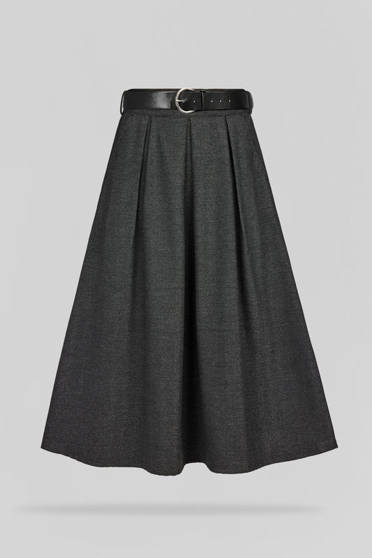 Achat Jupe mi-longue évasée J-DIANA MELANGE BLACK