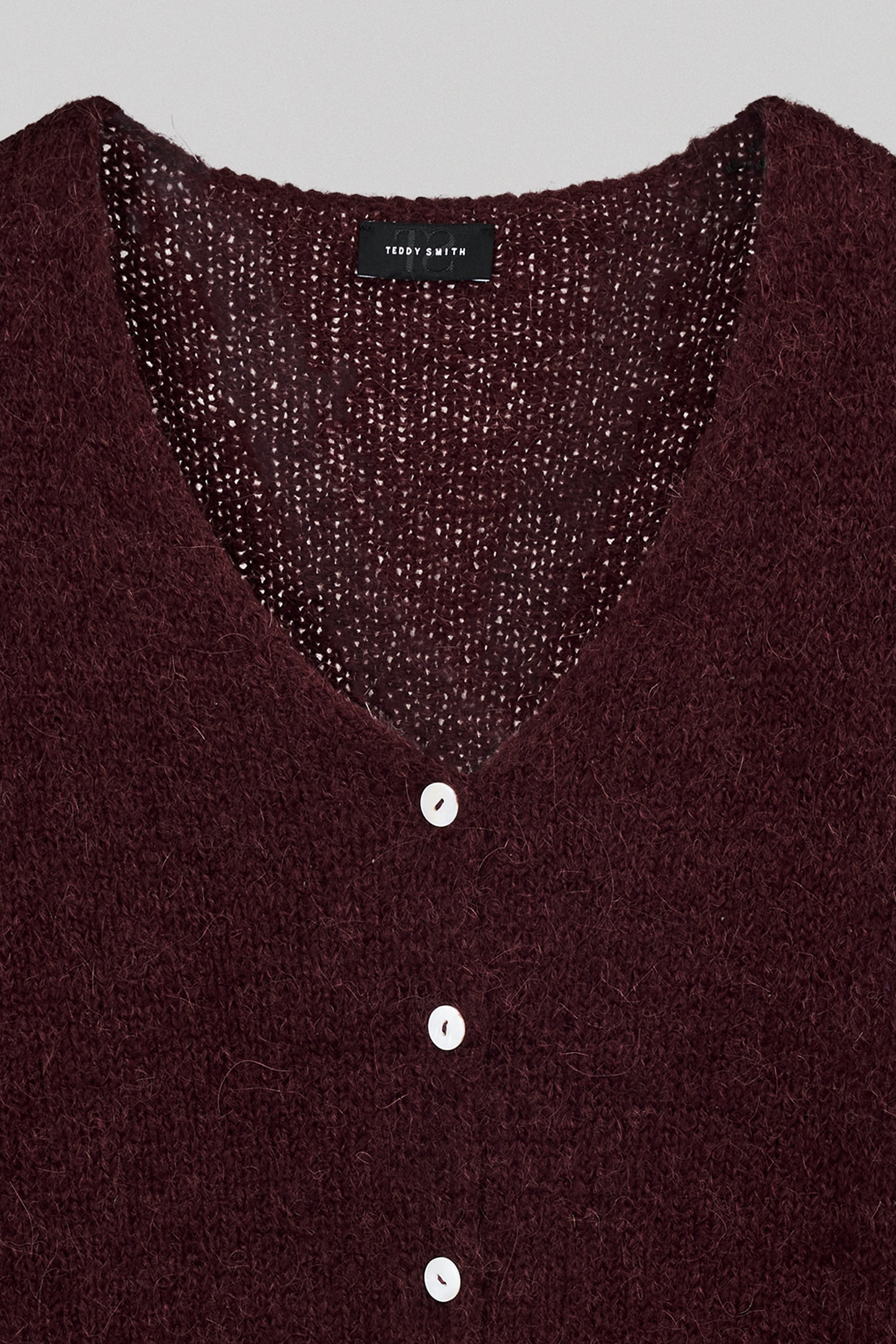 Gilet doux Alpaga G-MELA BORDEAUX FONCE