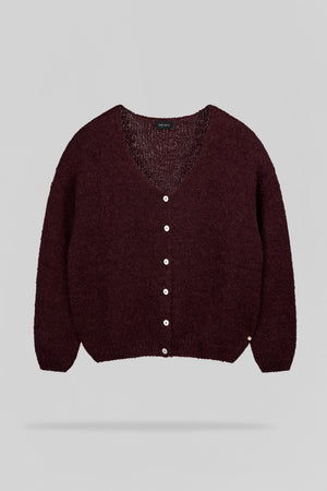 Gilet doux Alpaga G-MELA BORDEAUX FONCE