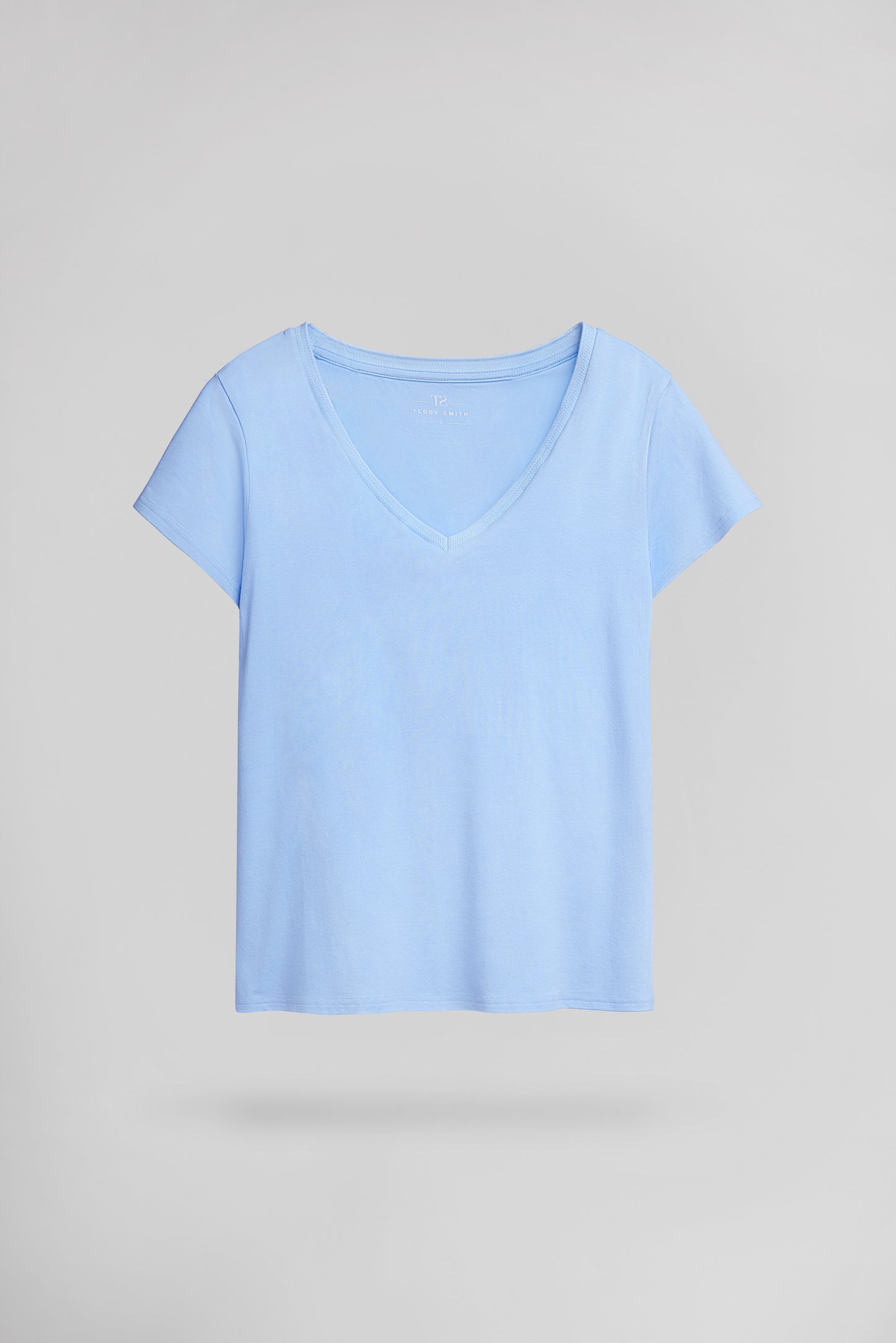 T-shirt col V T-MIA MC BLEU CIEL