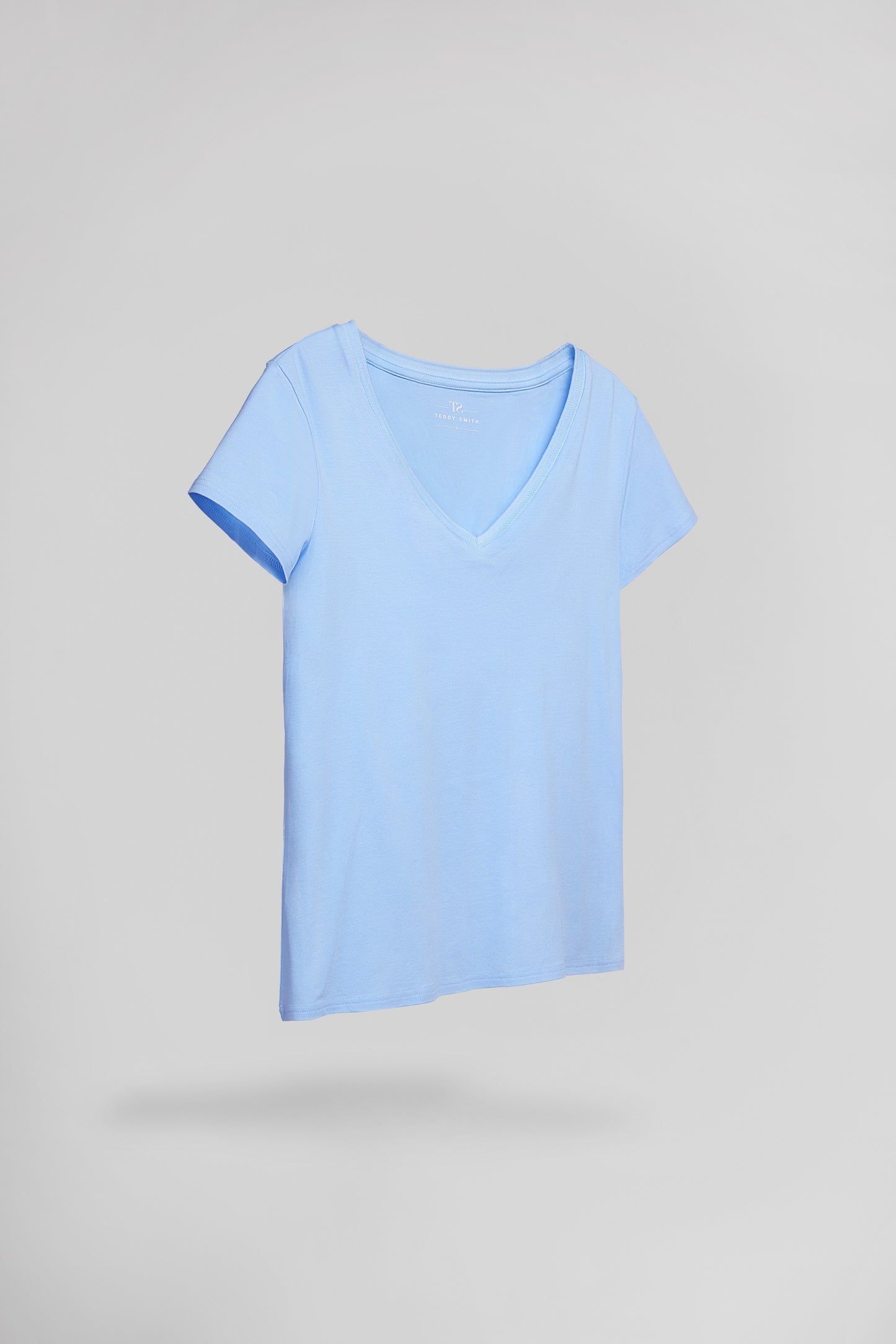 T-shirt col V T-MIA MC BLEU CIEL
