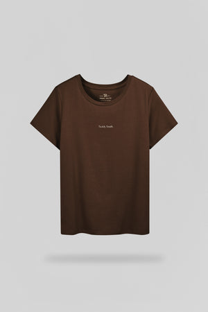 T-shirt col rond T-RIBELLE MC CHOCOLAT