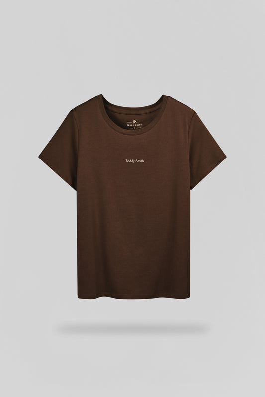 Achat T-shirt col rond T-RIBELLE MC CHOCOLAT