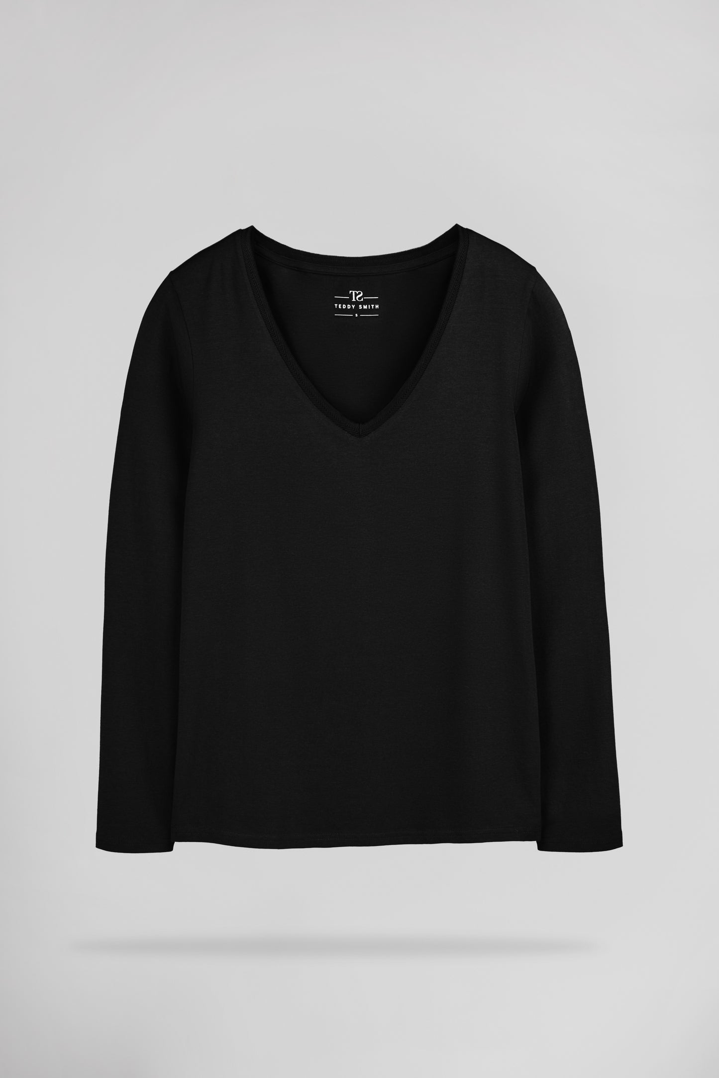 T-shirt col V près du corps T-MIANA ML NOIR