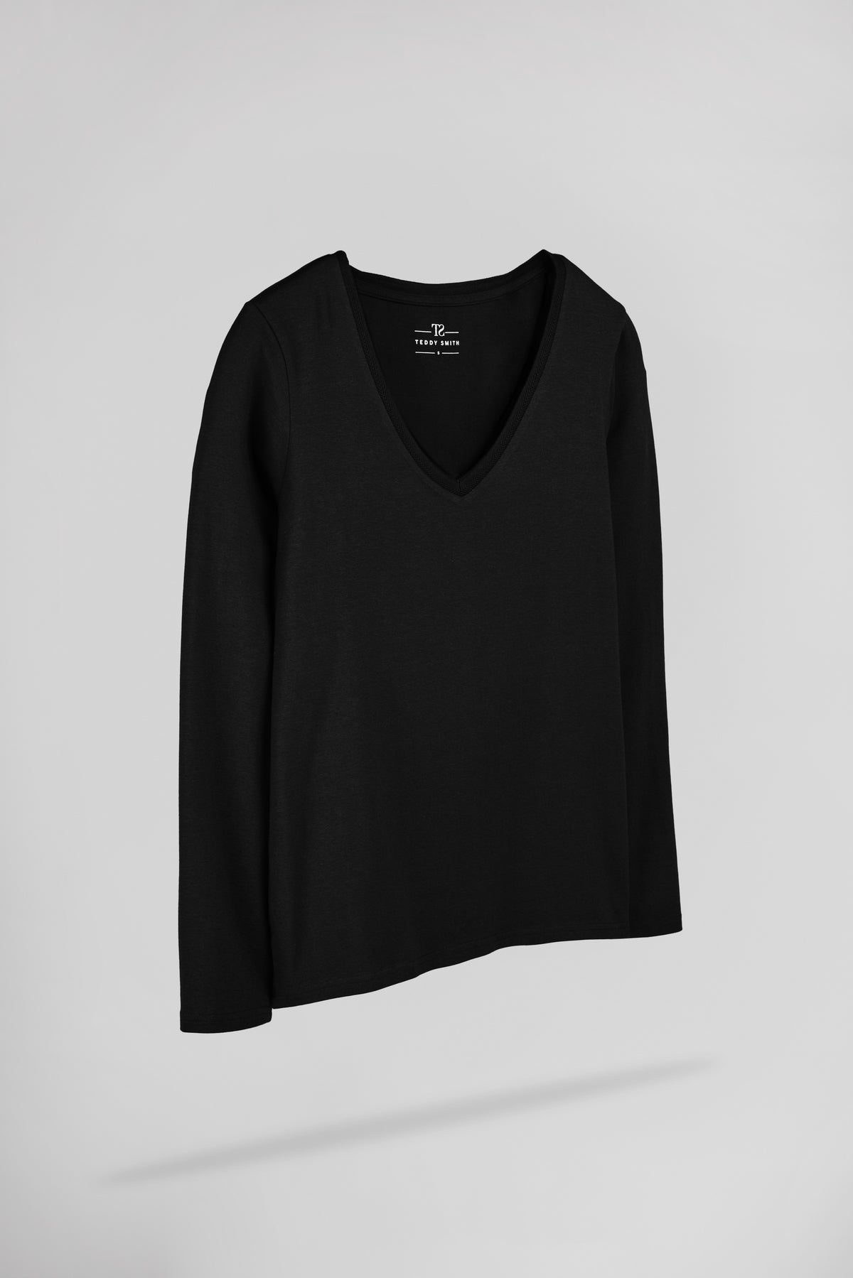 T-shirt col V près du corps T-MIANA ML NOIR
