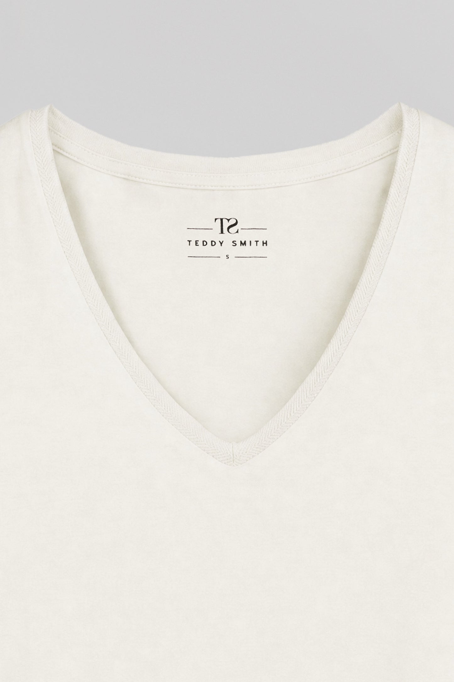 T-shirt col V près du corps T-MIANA ML MIDDLE WHITE
