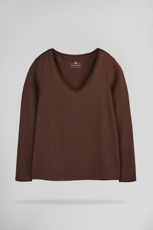 Achat T-shirt T-MIANA ML CHOCOLAT