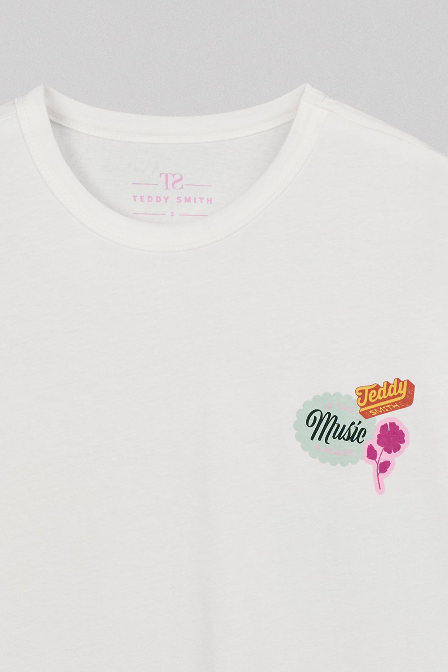 T-shirt T-BADGE MC MIDDLE WHITE