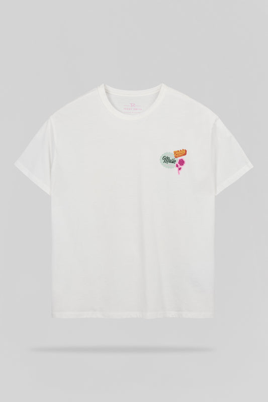Achat T-shirt T-BADGE MC MIDDLE WHITE